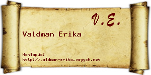 Valdman Erika névjegykártya